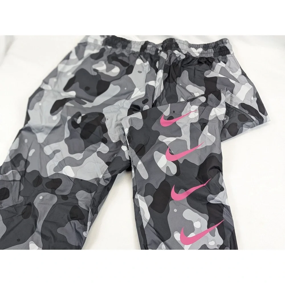 Nike Windbreaker Camouflage Joggers Pants Womans XL Pink Check 34x26 Plus